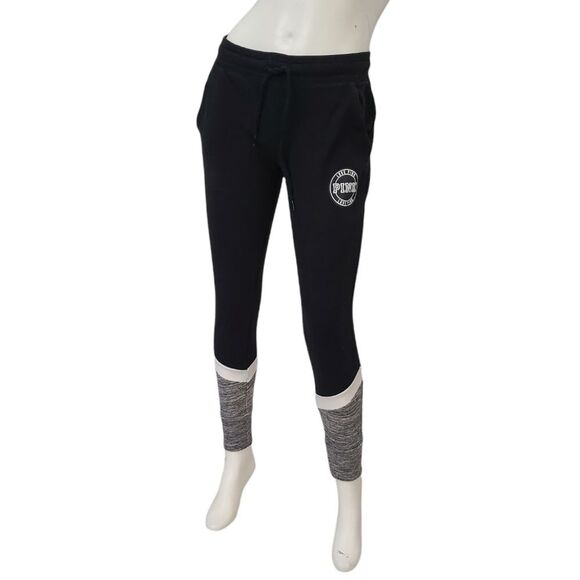 PINK Victoria's Secret Black Joggers Womens sz Small - Picture 4 of 8